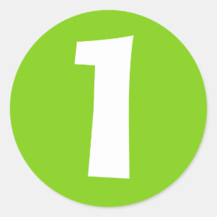 Nummer Een Grote Ronde Groene Stickers van Janz