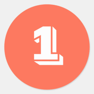 Nummer Een Grote Ronde Tomaat Rode Stickers van Ja