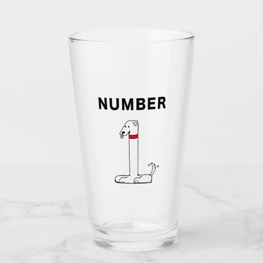 Nummer één hond glas (Voorkant)