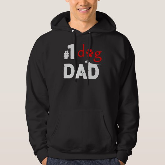 Nummer Een Hond Pap Vaderdag 1 Hoodie (Voorkant)