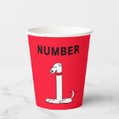Nummer een hond papier beker (Voorkant)