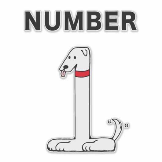 Nummer één hond sticker (Voorkant)