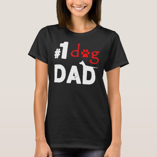 Nummer één Hondenvader Vaderdag T-shirt (Voorkant)