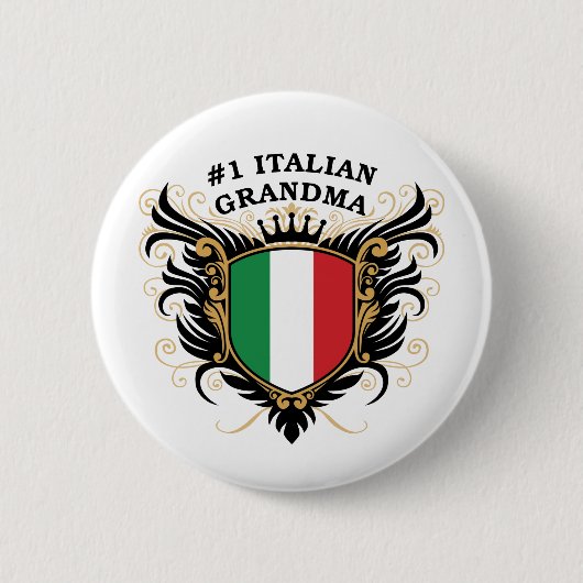 Nummer één Italiaanse grootmoeder Ronde Button 5,7 Cm (Voorkant)