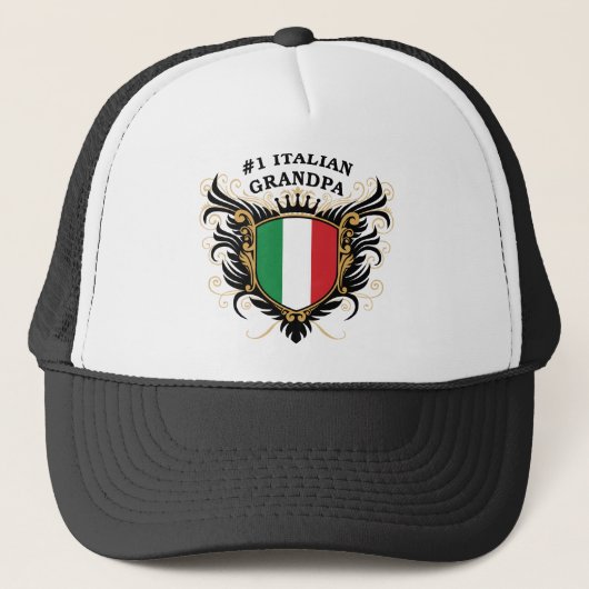 Nummer één Italiaanse opa Trucker Pet (Voorkant)