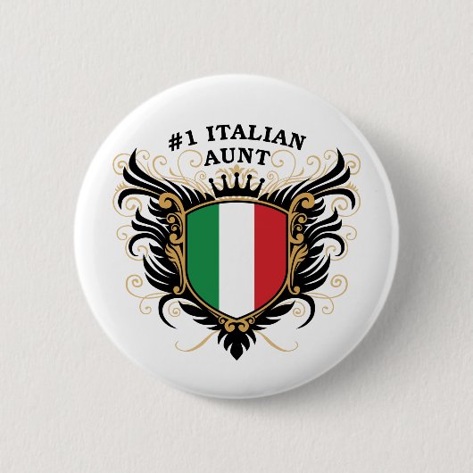 Nummer één Italiaanse tante Ronde Button 5,7 Cm (Voorkant)