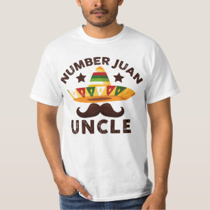 Nummer een Juan Uncle Mexican Vaderdag Funny T-shirt
