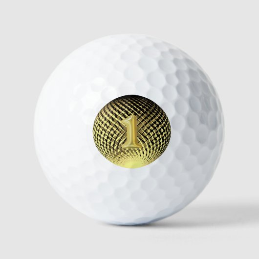 Nummer één Kampioen Gouden medaille Golfballen (Voorkant)