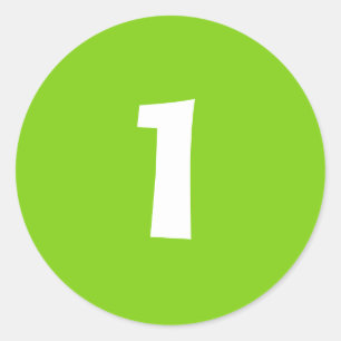 Nummer Een Kleine Ronde Groene Stickers van Janz
