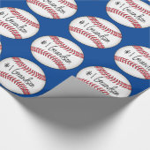 Nummer één kleinzoon op honkbal cadeaupapier (Hoek)