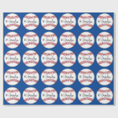 Nummer één kleinzoon op honkbal cadeaupapier (Vlak)