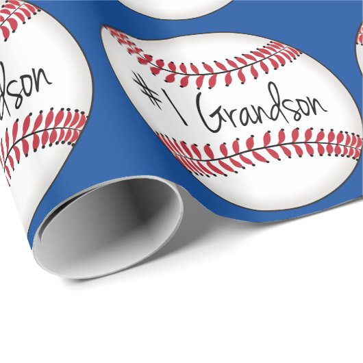 Nummer één kleinzoon op honkbal cadeaupapier (Rol Hoek)