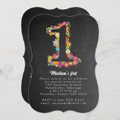 Nummer Een Lente Bloemen 1e Verjaardagsfeest Uitno Kaart (Voorkant / Achterkant)