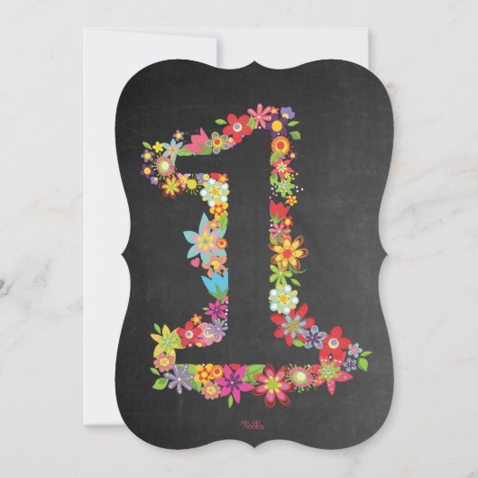 Nummer Een Lente Bloemen 1e Verjaardagsfeest Uitno Kaart (Achterkant)