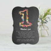 Nummer Een Lente Bloemen 1e Verjaardagsfeest Uitno Kaart (Staand voorkant)