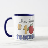 Nummer Een Leraar, #1 Leraar Print Art Design Mok (Links)