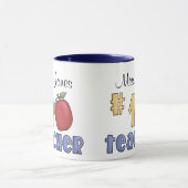 Nummer Een Leraar, #1 Leraar Print Art Design Mok (Midden)