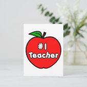 Nummer één leraar Apple Briefkaart (Staand voorkant)