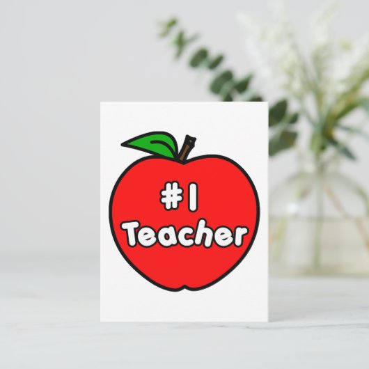 Nummer één leraar Apple Briefkaart (Staand voorkant)