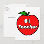 Nummer één leraar Apple Briefkaart (Voorkant / Achterkant)