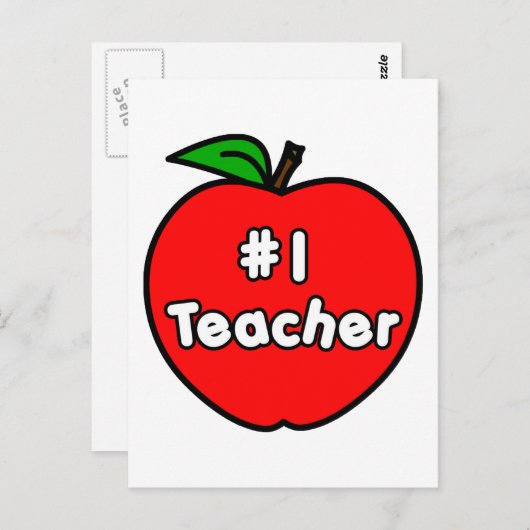 Nummer één leraar Apple Briefkaart (Voorkant / Achterkant)