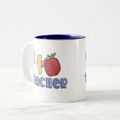 Nummer één leraar tweekleurige koffiemok (Voorkant links)