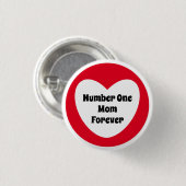 Nummer één mam Cute Red White Heart Ronde Button 3,2 Cm (Voorkant /achterkant)