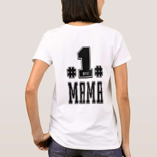 Nummer één mama wit t-shirt (Achterkant)