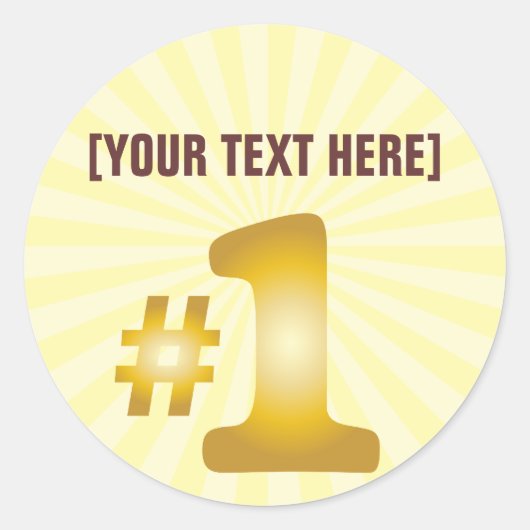 Nummer één met aangepaste naam ronde sticker (Voorkant)