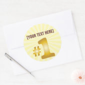 Nummer één met aangepaste naam ronde sticker (Envelop)
