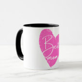 Nummer een moeder roze hart Moederdag Mok (Voorkant links)
