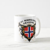 Nummer één Noorse grootmoeder Koffiemok (Voorkant rechts)