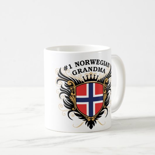 Nummer één Noorse grootmoeder Koffiemok (Voorkant rechts)