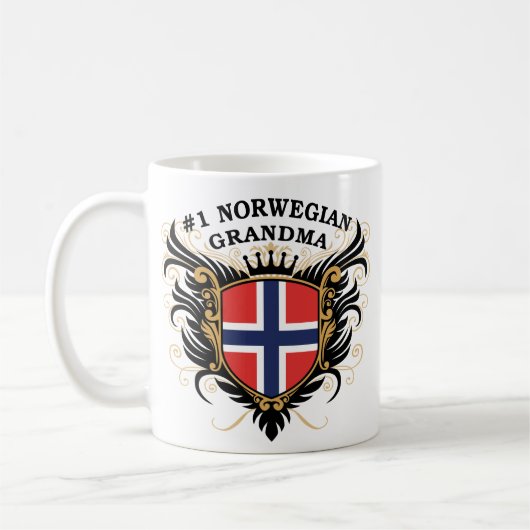 Nummer één Noorse grootmoeder Koffiemok (Links)