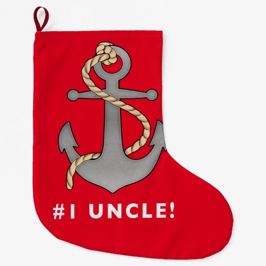 Nummer één oom Anchor met een Rope Grote Kerstsok (Voorkant)