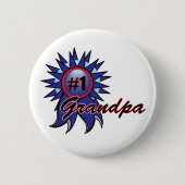Nummer één opa #1 Blue Award Ronde Button 5,7 Cm (Voorkant)