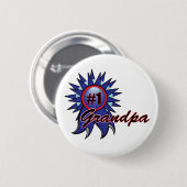 Nummer één opa #1 Blue Award Ronde Button 5,7 Cm (Voorkant /achterkant)