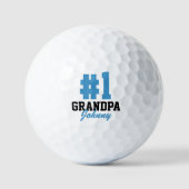 Nummer één opa monogram Vaderdag Golfballen (Voorkant)