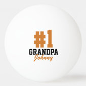Nummer één opa Oranje monogrammed Vaderdag Pingpongbal (Voorkant)