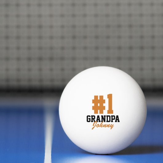 Nummer één opa Oranje monogrammed Vaderdag Pingpongbal (Net)