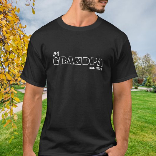Nummer één opa overzicht Est T-shirt