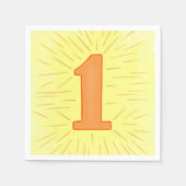 Nummer één Oranje geel verjaardagsservetten Servet (Voorkant)