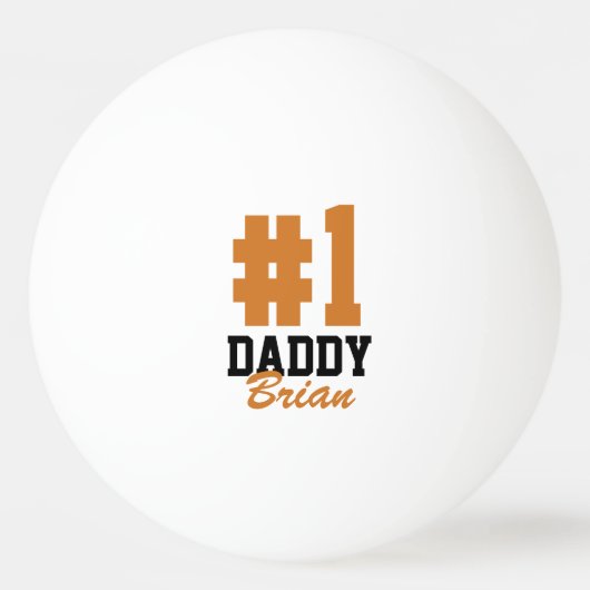 Nummer één Oranje Vaderdag Pingpongbal (Voorkant)