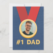 Nummer één pap foto Medal Vaderdag Feestdagenkaart (Voorkant)