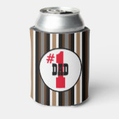 Nummer één pap grijs, bruine en zwarte strepen blikjeskoeler (Blikje Achterkant)