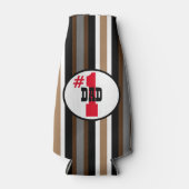 Nummer één pap grijs, bruine en zwarte strepen flesjeskoeler (Voorkant)