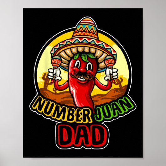 Nummer een Pap Mexicaanse Vaders Dag Grappig Padre Poster (Voorkant)
