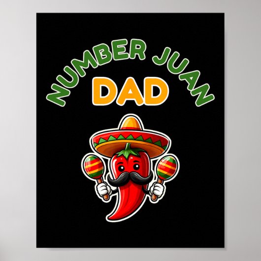 Nummer een Pap Mexicaanse Vaders Dag Grappig Padre Poster (Voorkant)