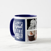 Nummer één pap Navy Blue Custom Photo Collage Mok (Voorkant links)