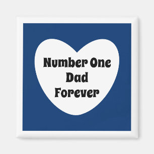 Nummer één pap schild blauw blauw hart magneet